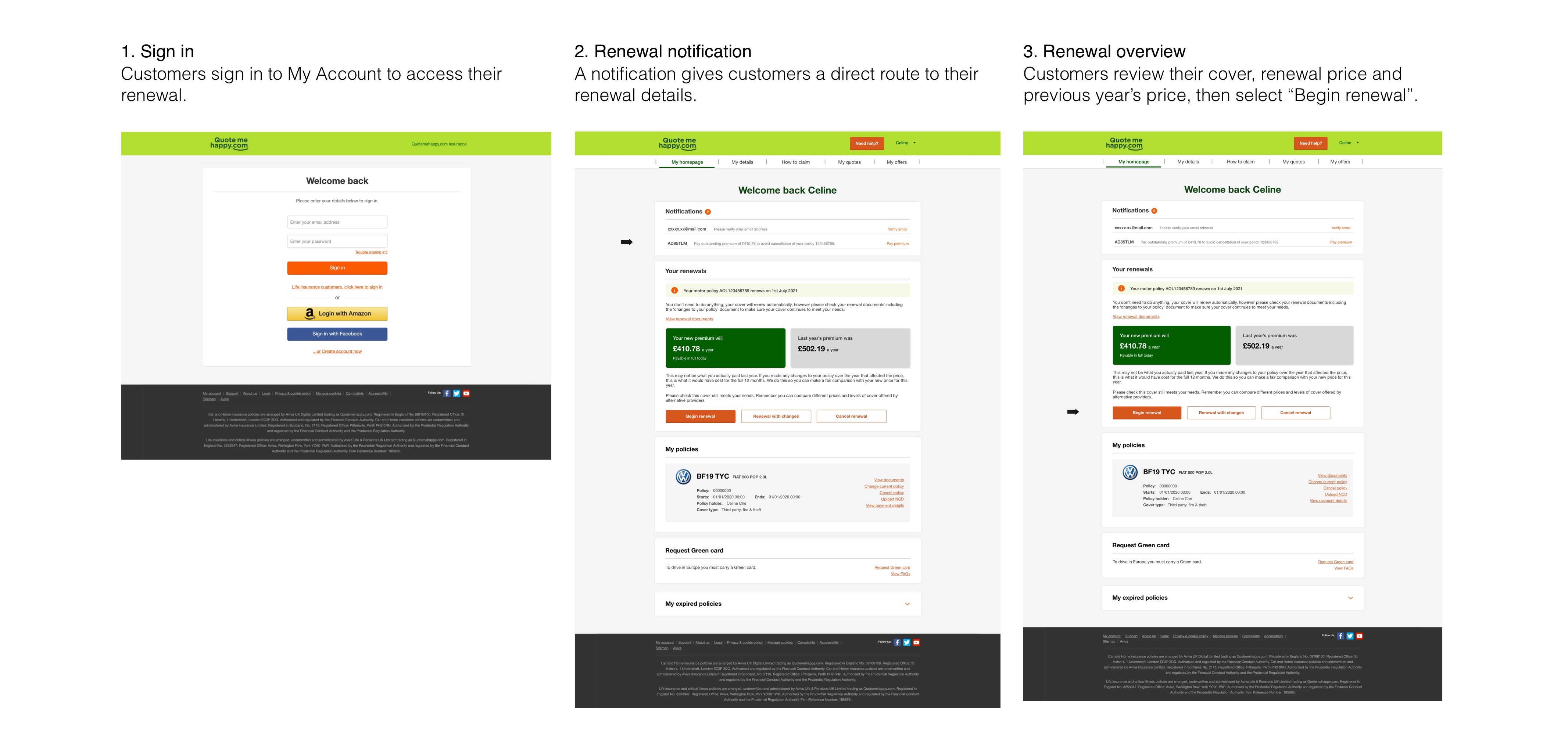 Accessing renewal from My Account